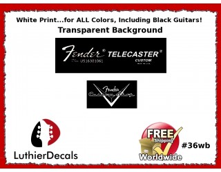 Fender Decal Telecaster Custom Guitar Decal #36wb